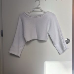 White cropped sweater